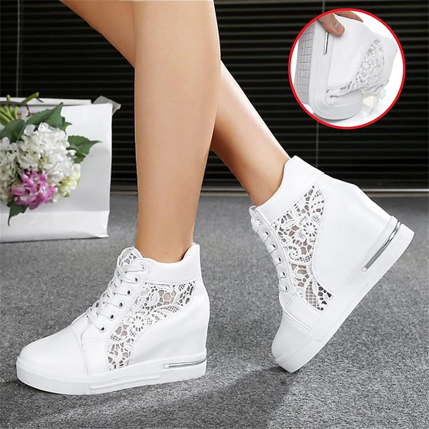Leather Lace up Ankle Boots Ladies Fashion Thick Chucky Heel Leather Mesh Zip Lace up Fashion Cool Boots Lightweight