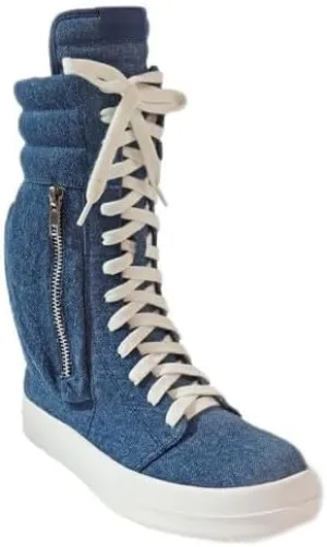 Liliana Women's High Top Fashion Sneaker Lace Up Street Shoes with Side Pocket Racer-1
