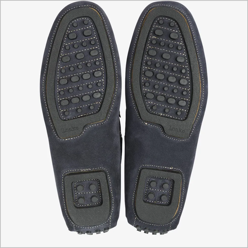 Loake Donington Navy Suede Driving Shoe@