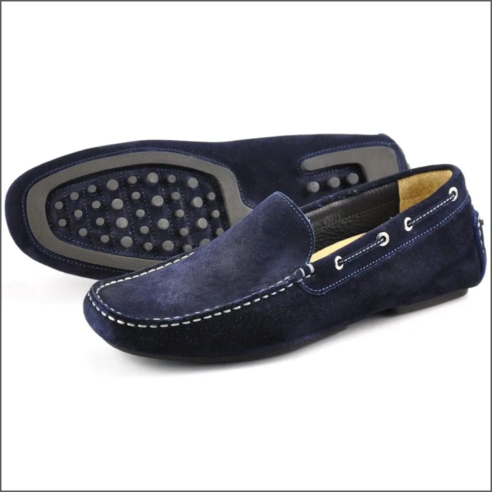 Loake Donington Navy Suede Driving Shoe@