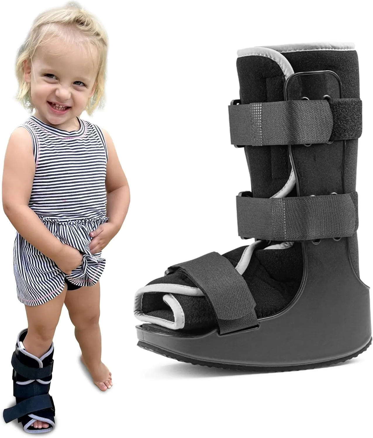 MARS WELLNESS Pediatric Walking Boot For Kids - Sprained Ankle Pediatric Ankle Brace - Kids Walking Boot - XL - Fits Children Ages 6.5-8 Years Old