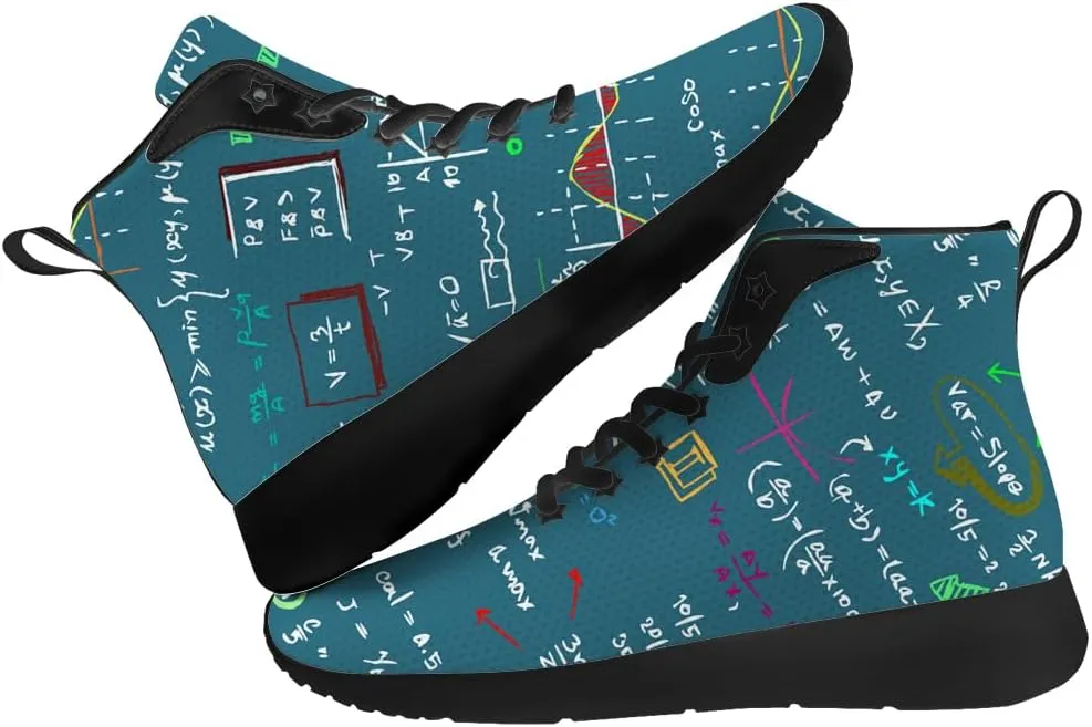 Math Shoes for Men Women Teacher High Top Sneakers Walking Shoes Gifts for Mom Dad