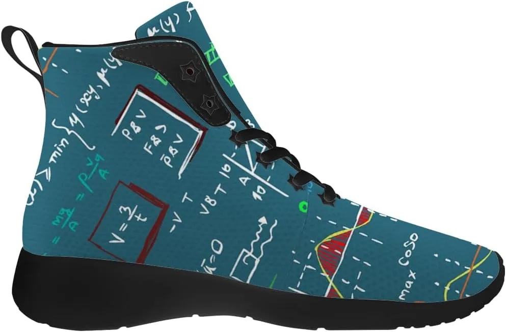 Math Shoes for Men Women Teacher High Top Sneakers Walking Shoes Gifts for Mom Dad