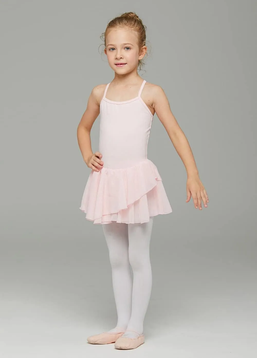 MdnMd Toddler Girls Ballet Dance Leotards Skirt Ballerina Ballet Outfit Dresses Camisole Puff Sleeve