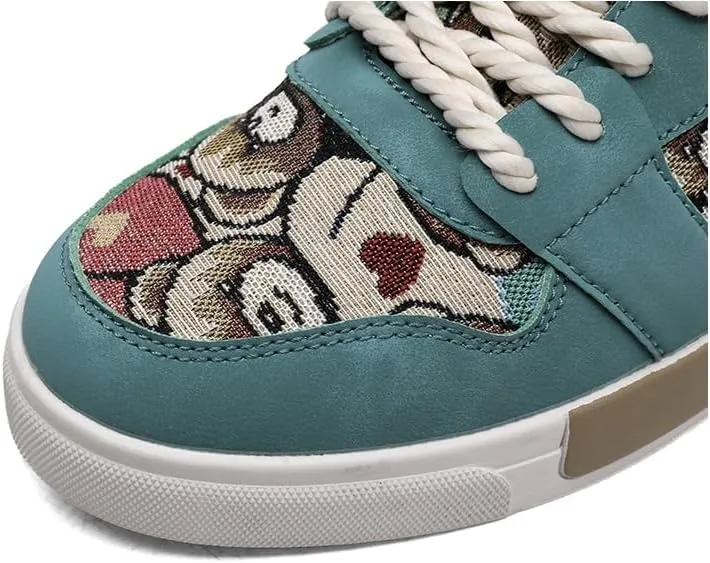 Men's High-Top Striped Lace-Up Skate Shoes for Casual Comfort and Outdoor Activities