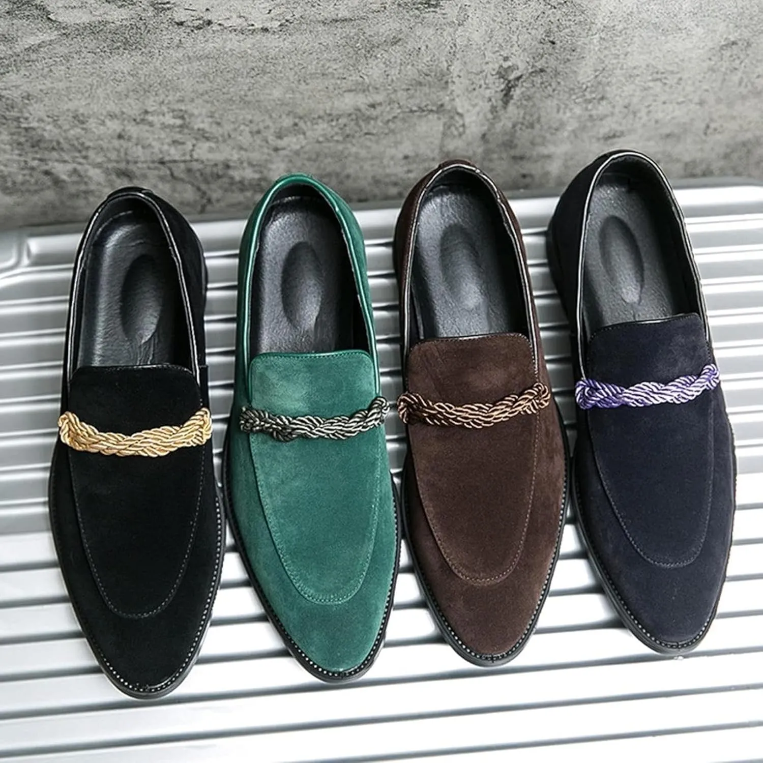 Men's Loafers Spring/Summer Fashion Pointed Flat Shoes Casual Low Top Shoes Commuter City Casual Shoes Men's Formal Shoes