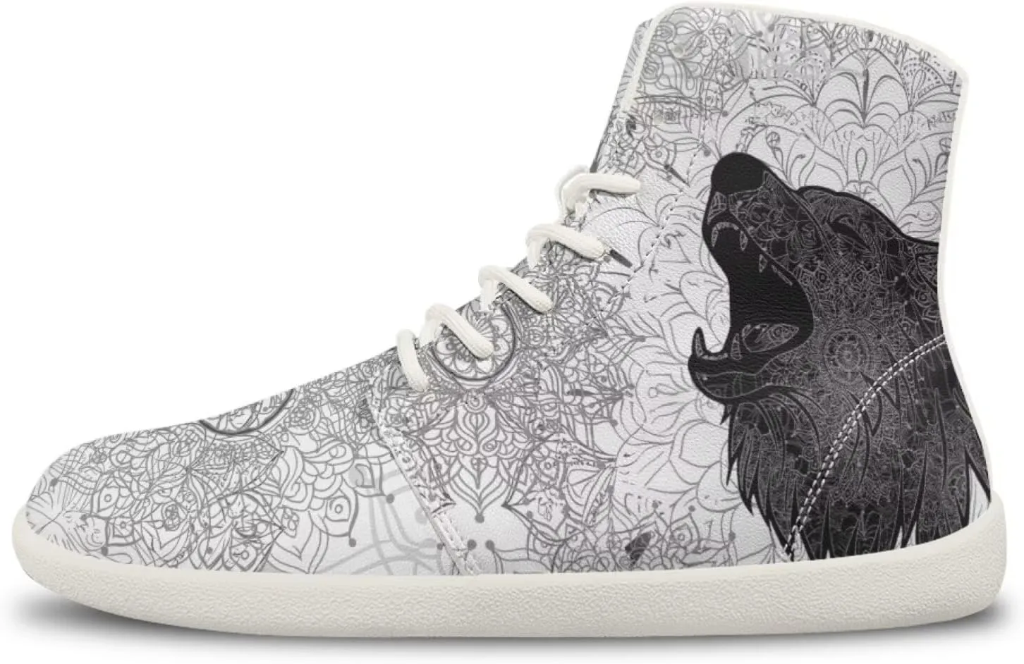 Men's Wolf Running Shoes Slip On Business Sneakers High Top Walking Gym Tennis Athletic Shoes
