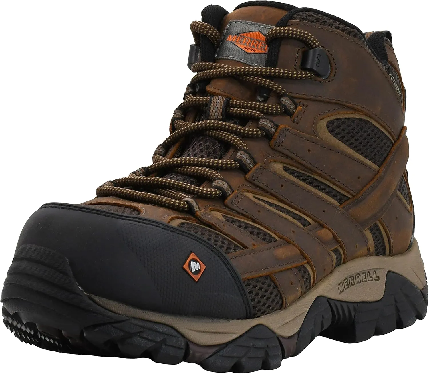 Merrell Work Men's Moab Vertex Mid Waterproof Composite Toe Clay 10.5 M US