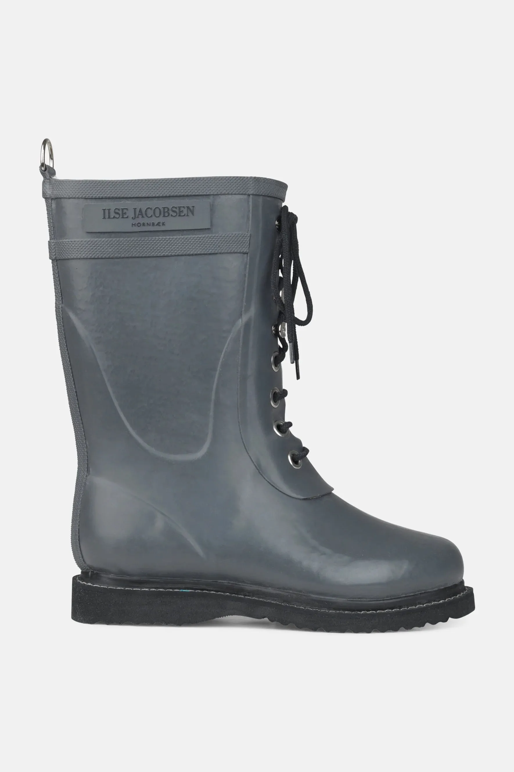 Mid Lace Up Rubber Boot - Grey