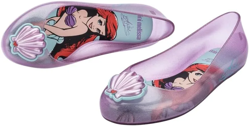 mini melissa Girl's Sweet Love   Disney Princess Jelly Ballet Flat for Kids - Jelly Ballerina Shoes for Girls, Disney-Inspired Ballet Flat