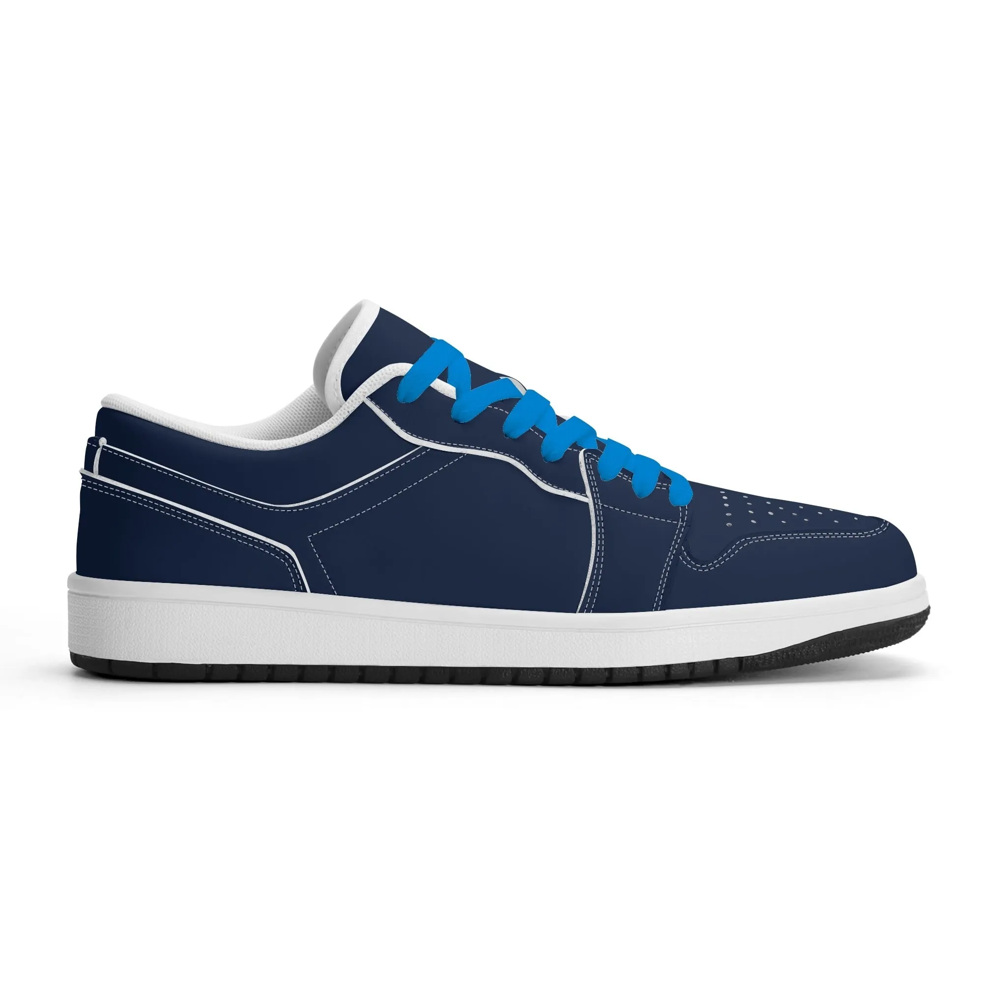 Navy Low Top Leder Sneaker für Damen