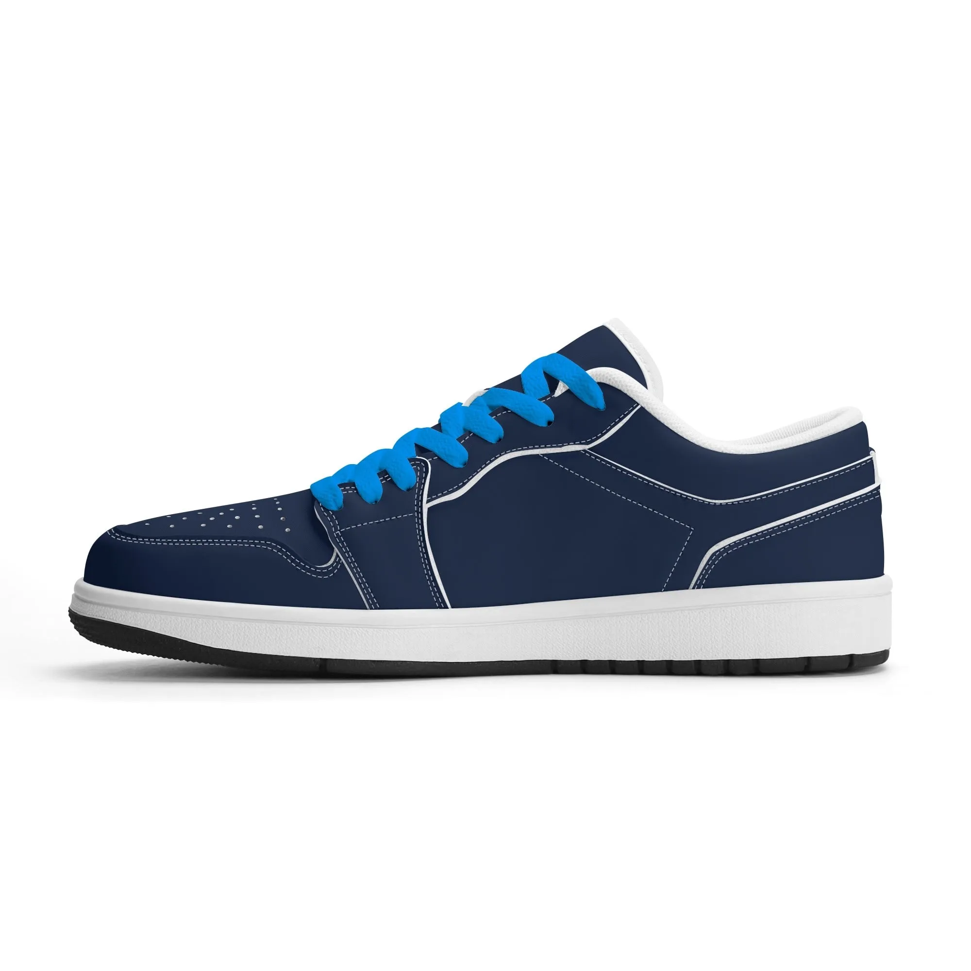 Navy Low Top Leder Sneaker für Damen