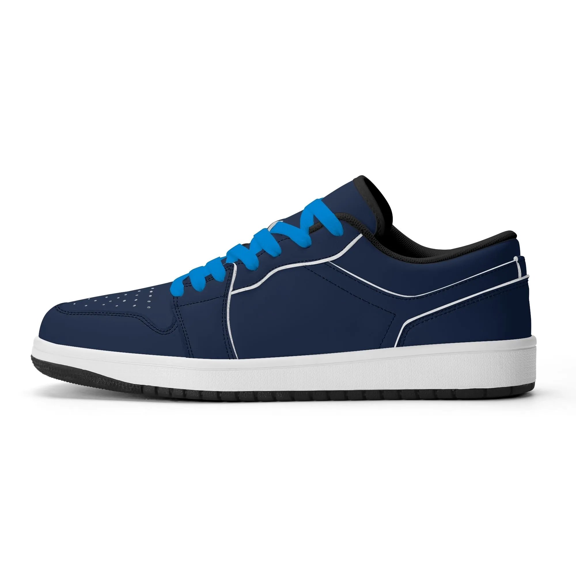 Navy Low Top Leder Sneaker für Damen