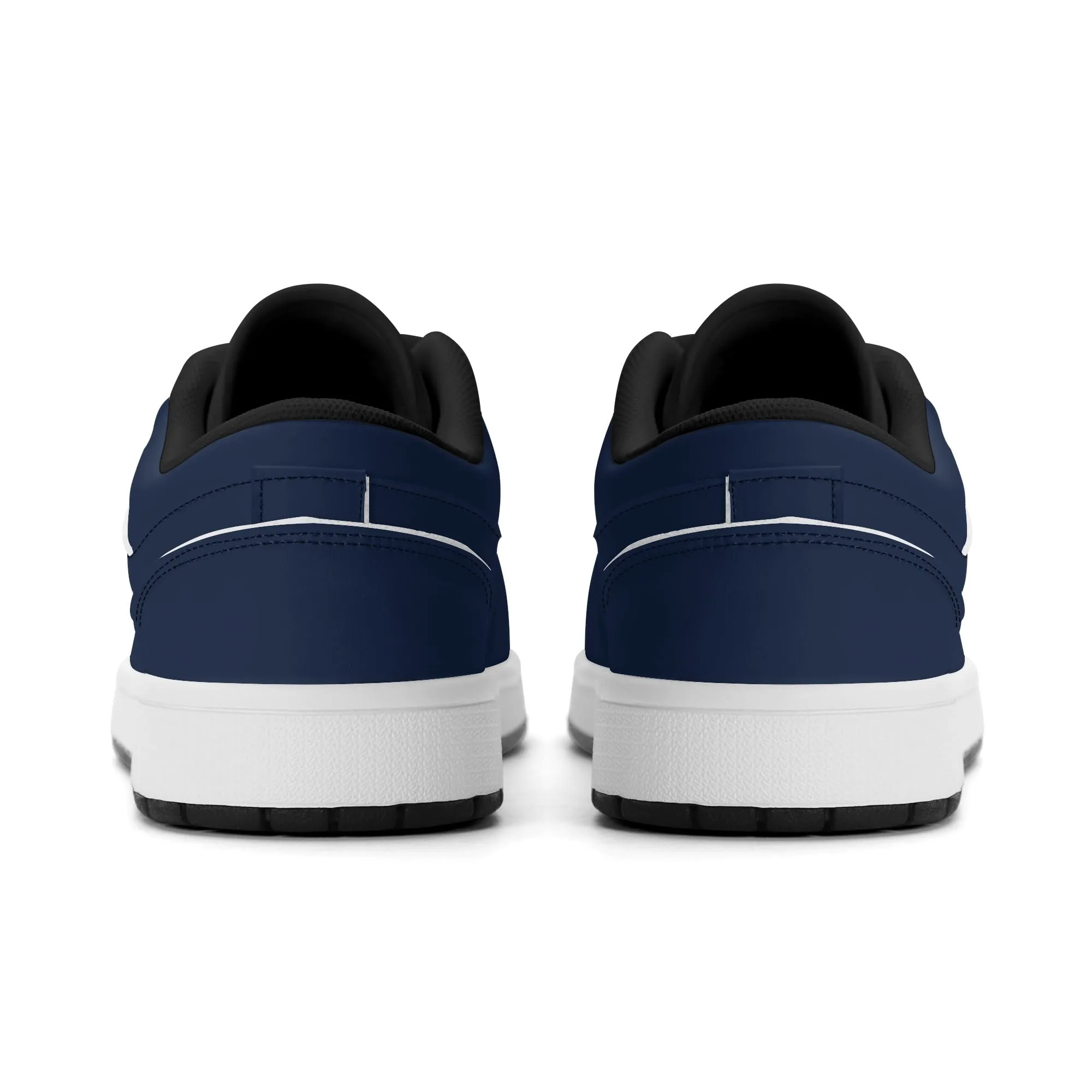 Navy Low Top Leder Sneaker für Damen