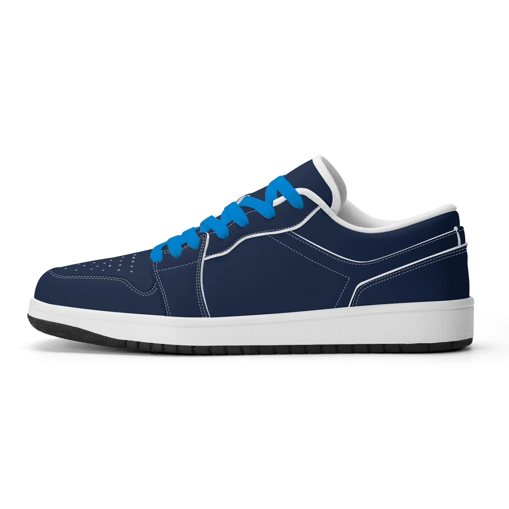 Navy Low Top Leder Sneaker für Damen