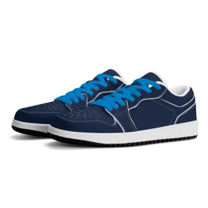Navy Low Top Leder Sneaker für Damen