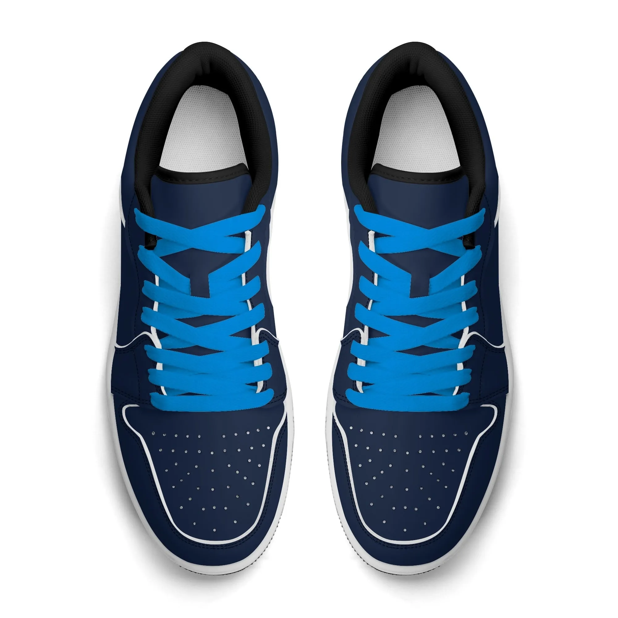 Navy Low Top Leder Sneaker für Damen