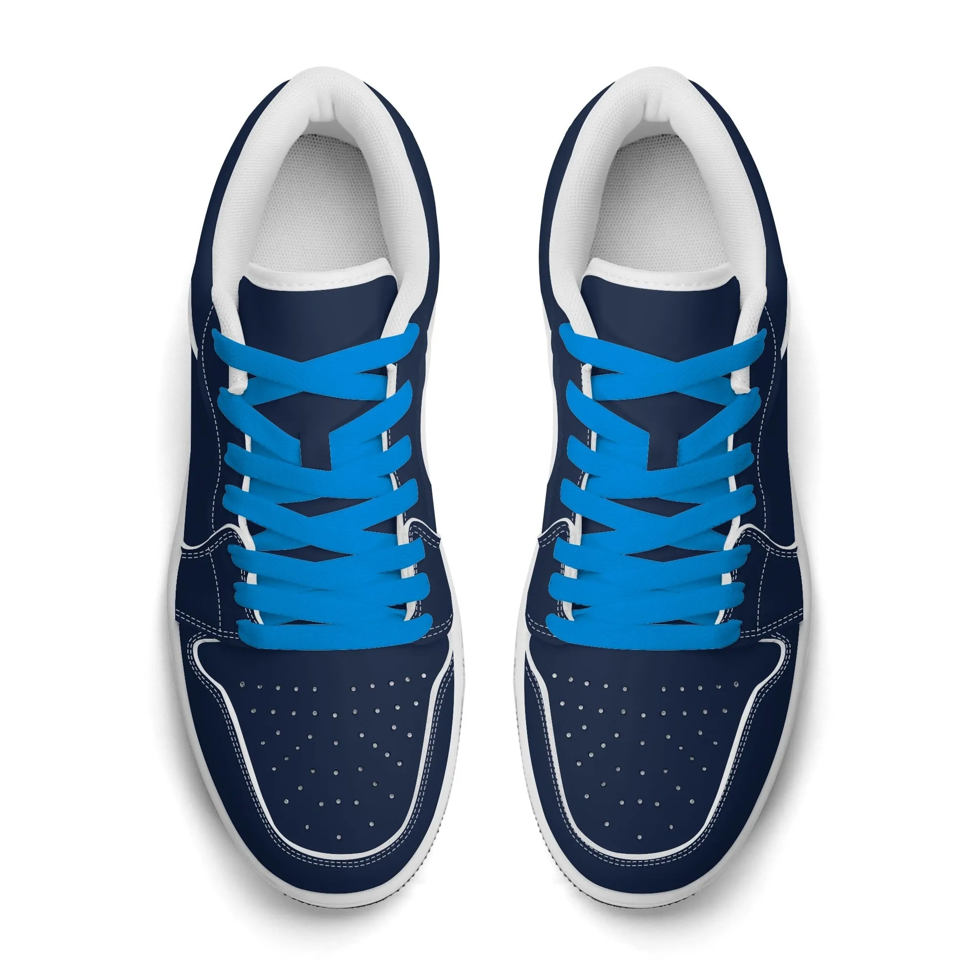 Navy Low Top Leder Sneaker für Damen