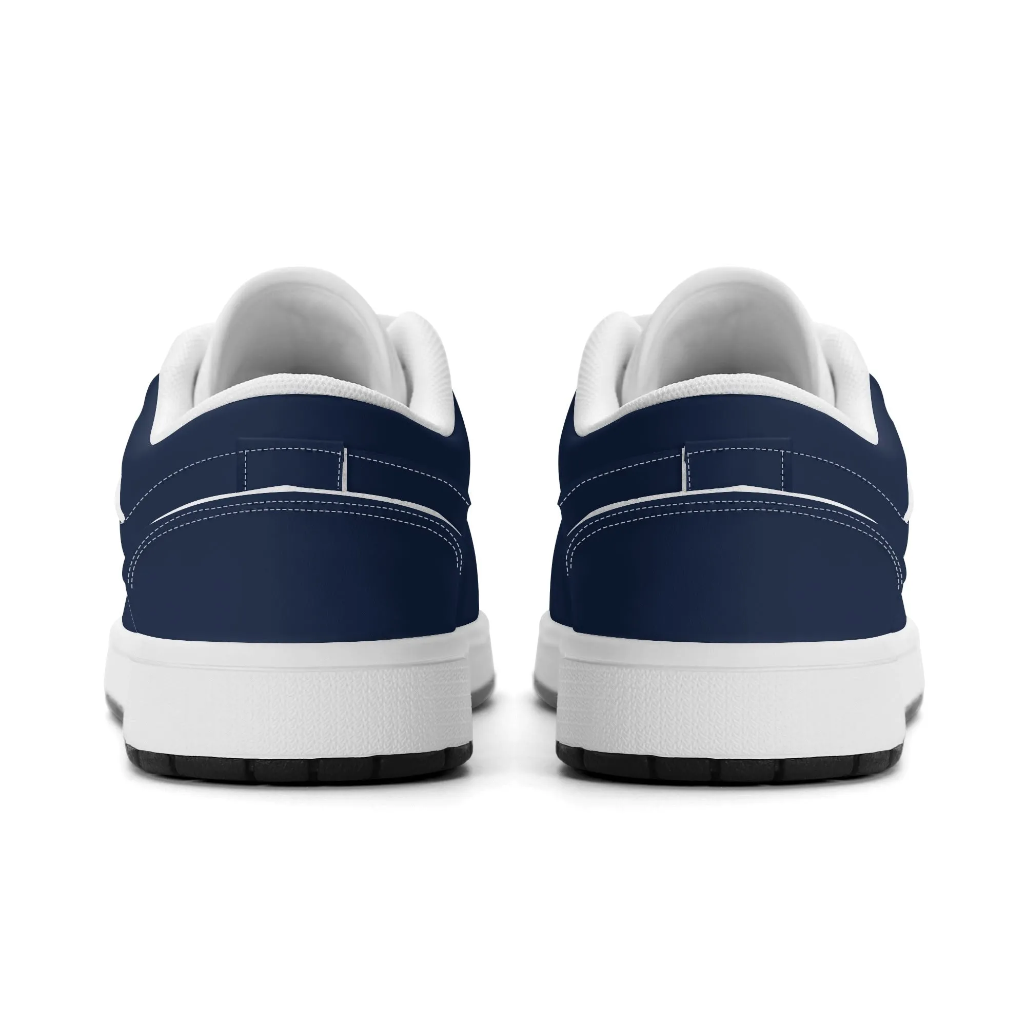 Navy Low Top Leder Sneaker für Damen