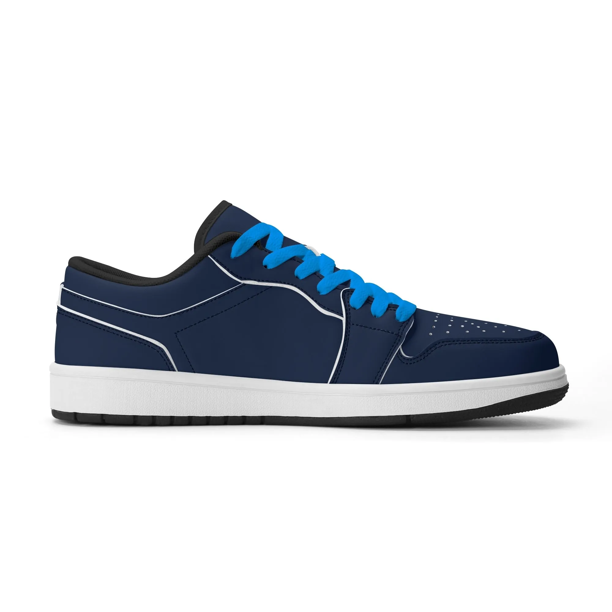 Navy Low Top Leder Sneaker für Damen