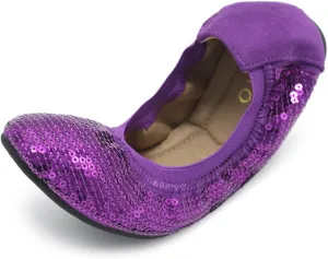 Ollio Women's Shoes Ballet Spangle Comfort Flat ZM1057
