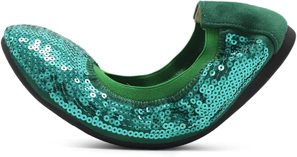 Ollio Women's Shoes Ballet Spangle Comfort Flat ZM1057