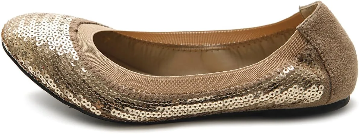 Ollio Women's Shoes Ballet Spangle Comfort Flat ZM1057