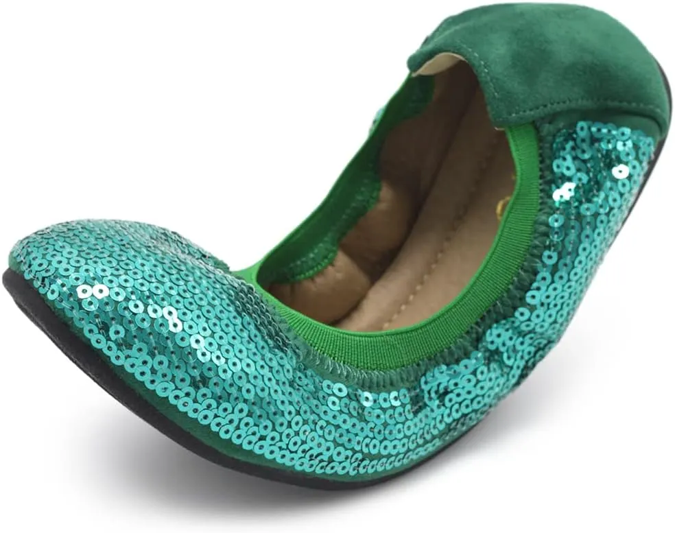 Ollio Women's Shoes Ballet Spangle Comfort Flat ZM1057
