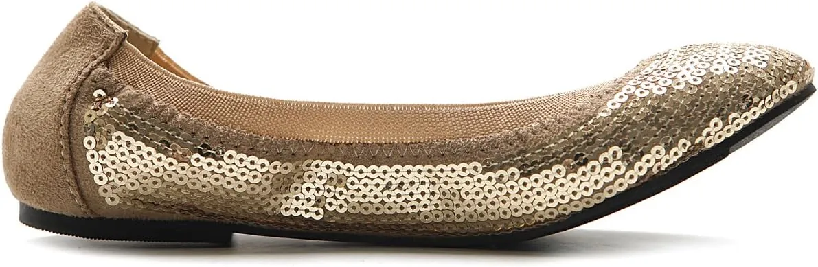 Ollio Women's Shoes Ballet Spangle Comfort Flat ZM1057