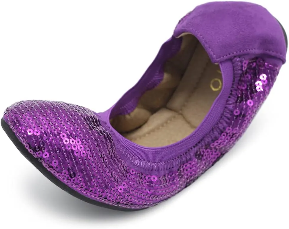 Ollio Women's Shoes Ballet Spangle Comfort Flat ZM1057