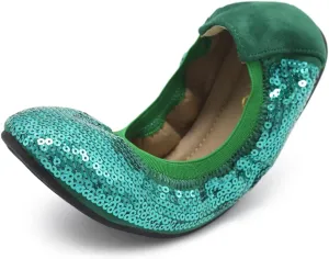 Ollio Women's Shoes Ballet Spangle Comfort Flat ZM1057