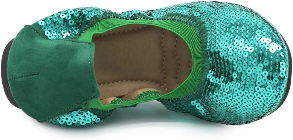 Ollio Women's Shoes Ballet Spangle Comfort Flat ZM1057