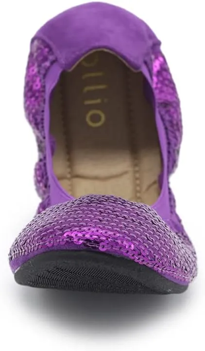 Ollio Women's Shoes Ballet Spangle Comfort Flat ZM1057