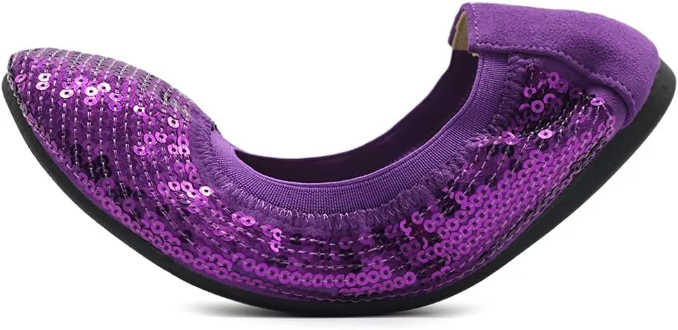 Ollio Women's Shoes Ballet Spangle Comfort Flat ZM1057