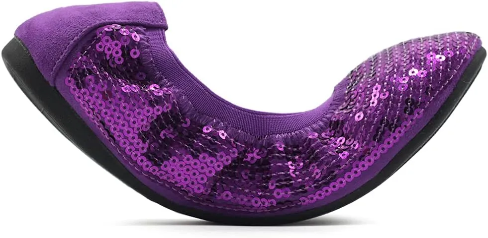Ollio Women's Shoes Ballet Spangle Comfort Flat ZM1057