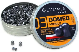 Olympia Shot Air Gun Pellets | .177 Caliber, .22 Caliber, .25 Caliber | Domed, Pointed, Flat Wadcutter Heads | Various Weights for Target Shooting, Hunting, Competition, and Training | 150-500 Count