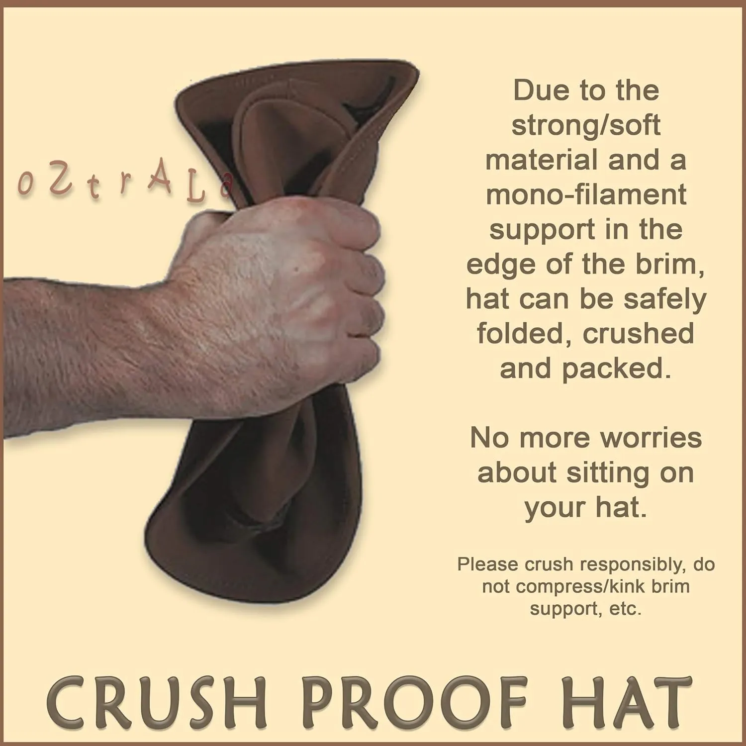 Oztrala HAT Australian Outback P-Leather Felt Mesh Breezer Cowboy Aussie Jacaru Golf HSRZ US
