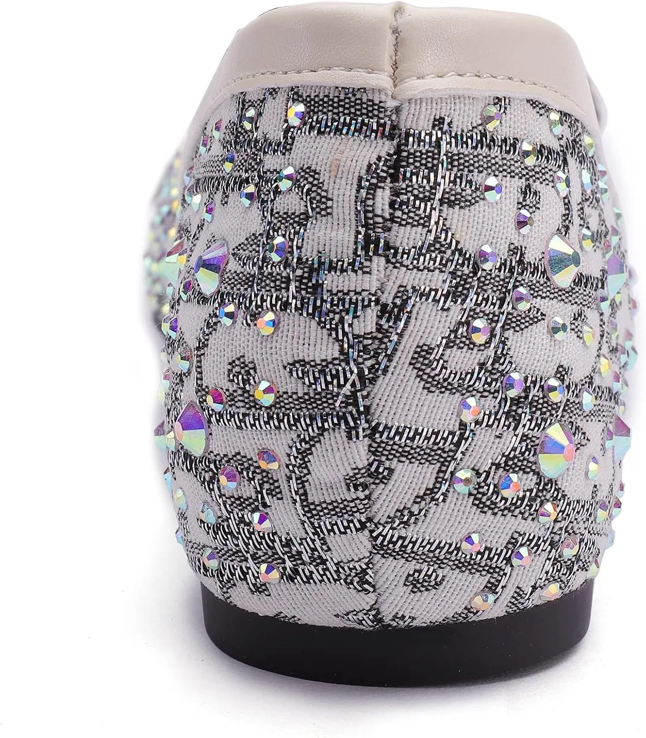 Pearl Decoration Women's Flat Bottom Pointed Toe One Step Shoes