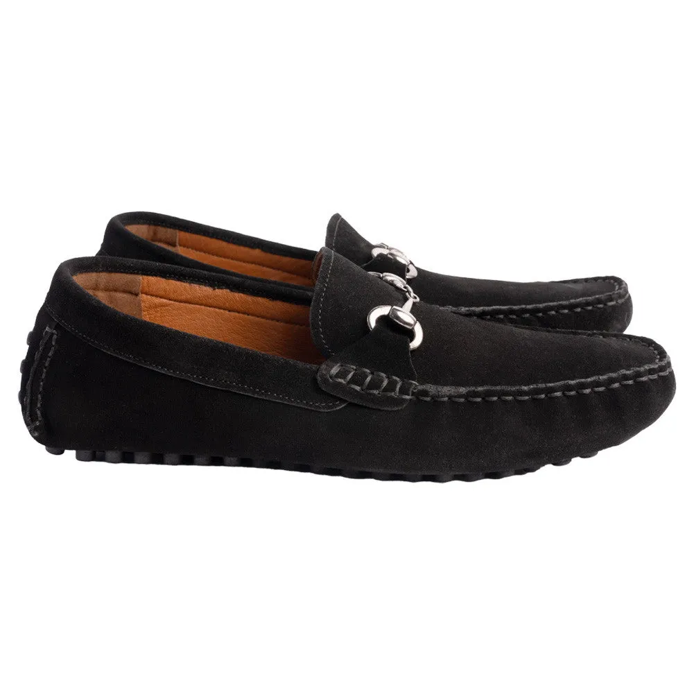 Pelle Line Palm beach Driving shoes- Black Suede