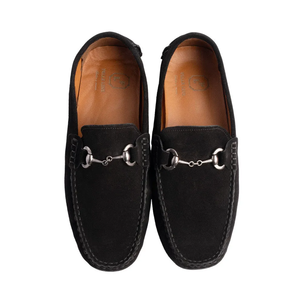 Pelle Line Palm beach Driving shoes- Black Suede