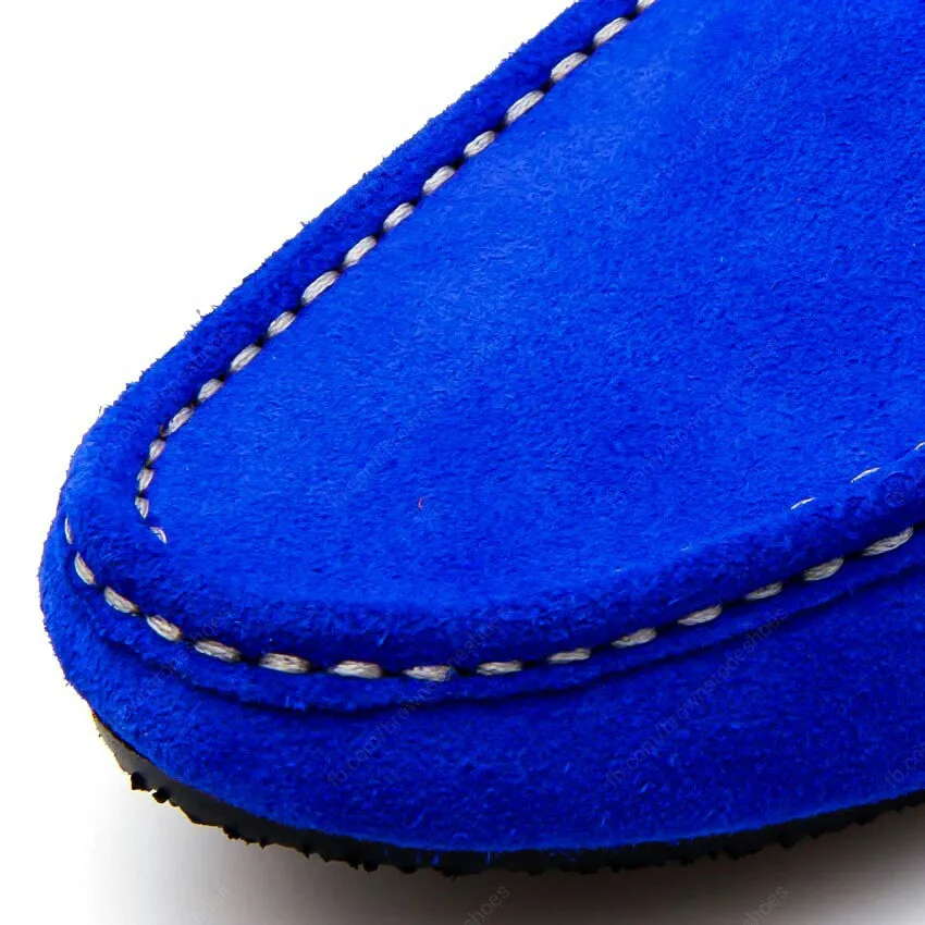 Penny Leather Loafer Suede Neon Blue