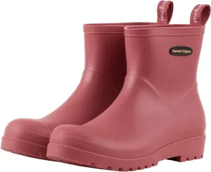 planone Short Rain Boots Women Fashion Waterproof Chelsea Boots for Women Matte Outdoor Garden Shoes Ankle Muck Boots for Ladies Non Slip Work Shoes Rubber Boots with Premium Comfort Insole