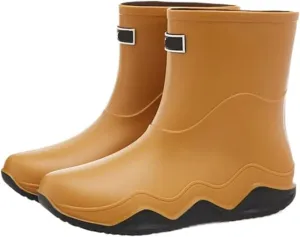 Rubber Work Rain Boot for Men, Men's Comfort Short Tube Anti-Skid Waterproof Fishing Rubber Rain Boots, Garden Fishing Outdoor Work Sturdy PVC Shoes, for Yard Farm, Outdoor