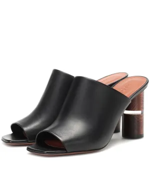 Sandals Full product lineup Heel Block Privacy-first Pumps High Black Cerato Toe Mule Leather Neous Open Women's