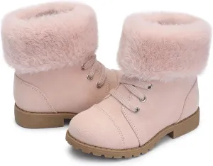 shoeslocker Girls Toddler Boots Warm Lightweight Winter Ankle Boot Seasonal Fashion