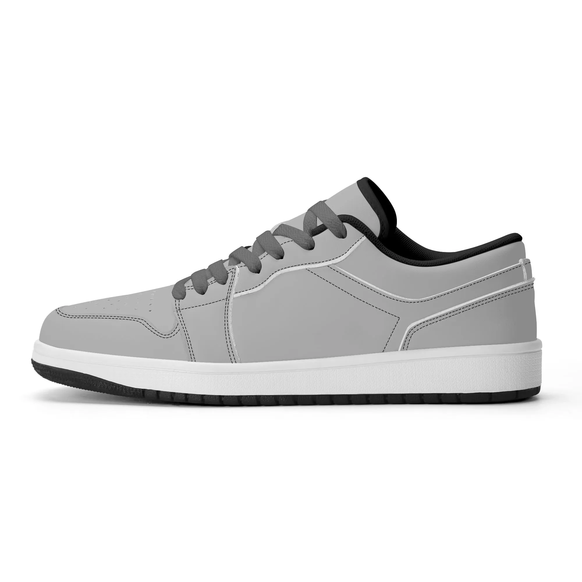 Silberne Low Top Leder Sneaker für Damen
