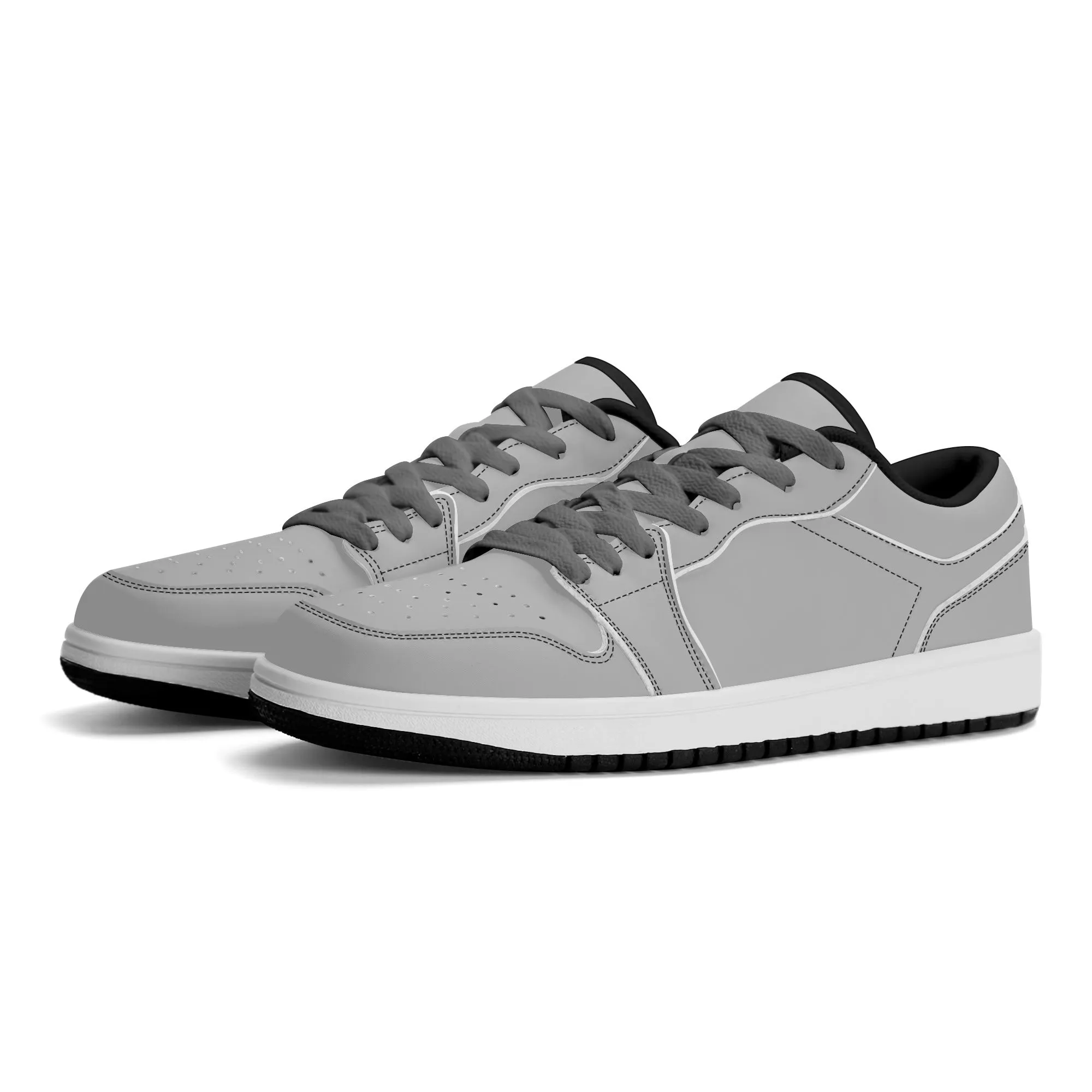 Silberne Low Top Leder Sneaker für Damen