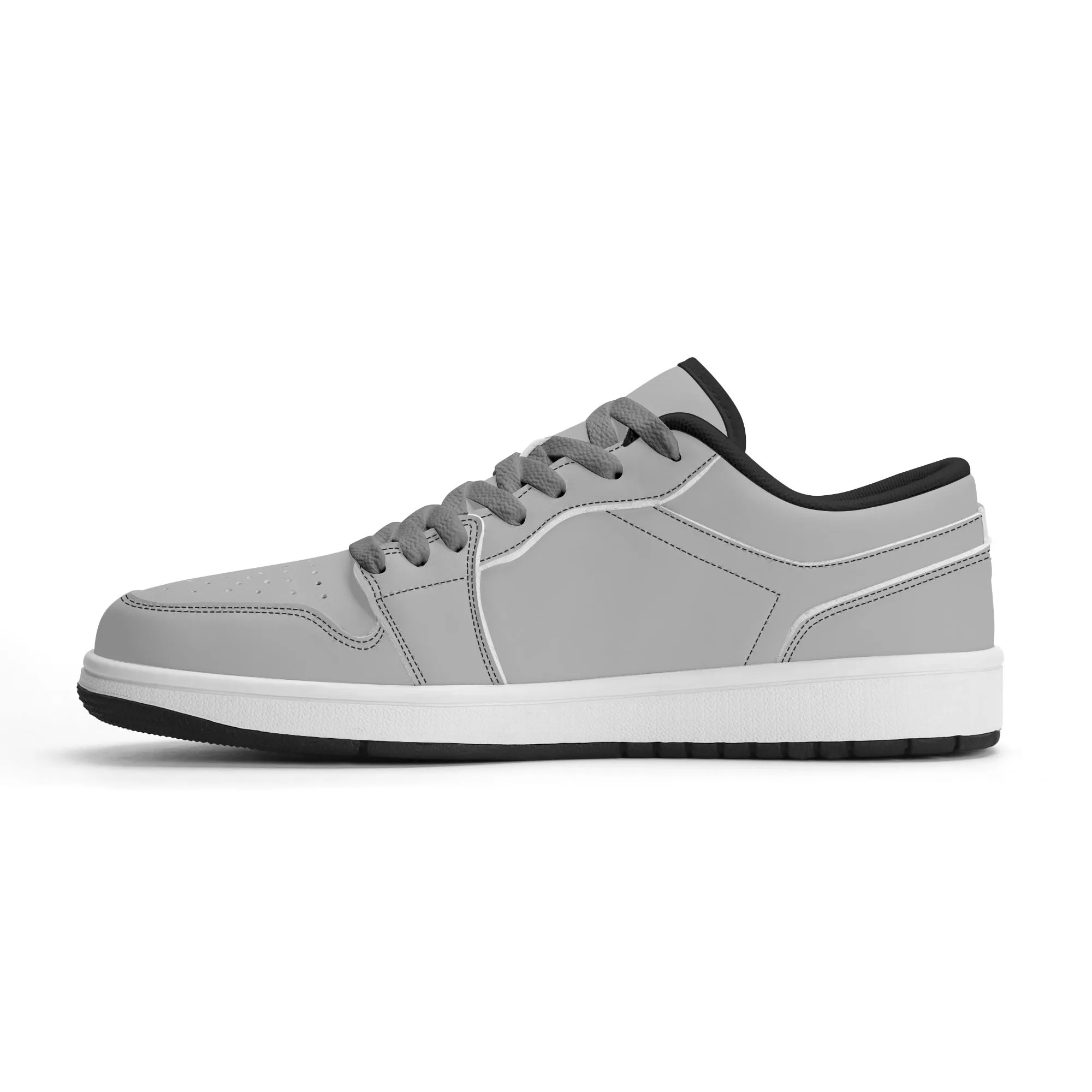 Silberne Low Top Leder Sneaker für Damen