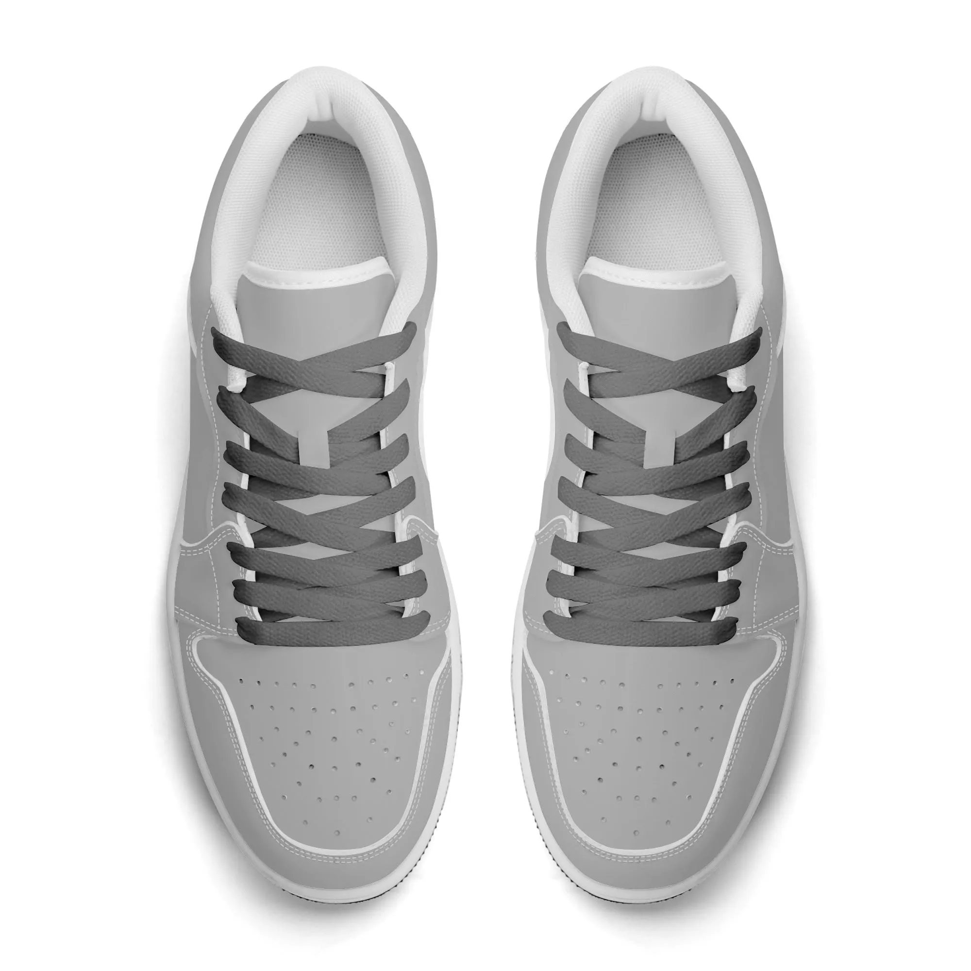 Silberne Low Top Leder Sneaker für Damen