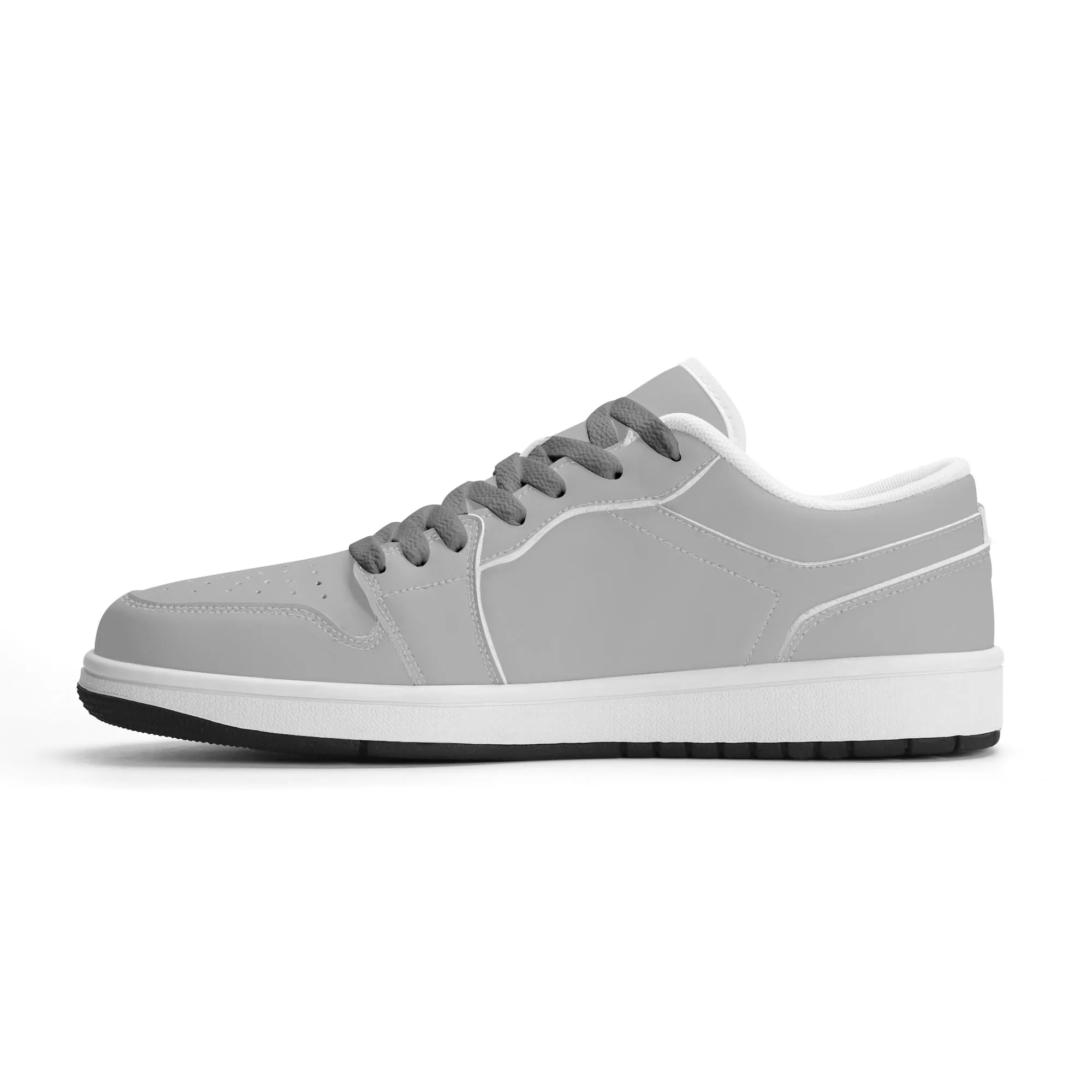 Silberne Low Top Leder Sneaker für Damen